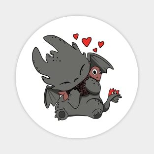 Toothless in love, httyd night fury fanart, how to train your dragon Magnet